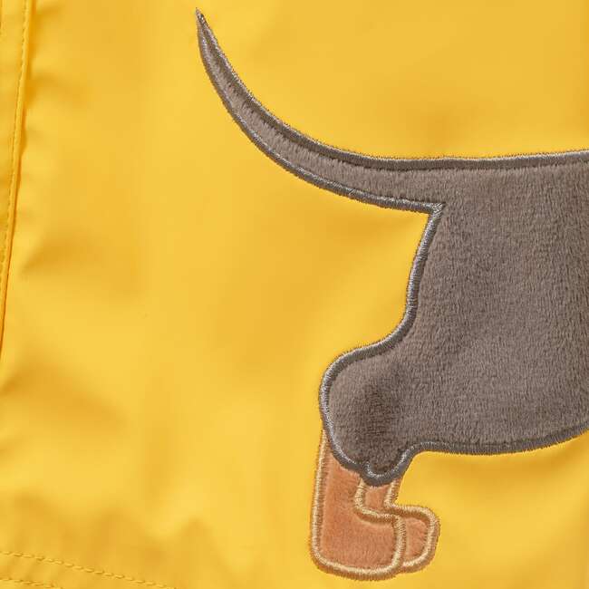 Boys Dog Applique Raincoat, Yellow - Raincoats - 8