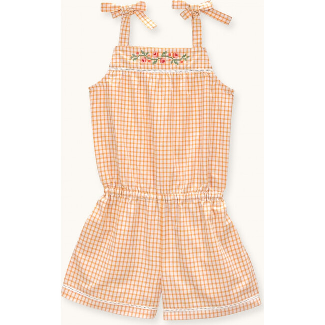 Jumpsuits Grace with cross-stitch embroidery in limoncello gingham