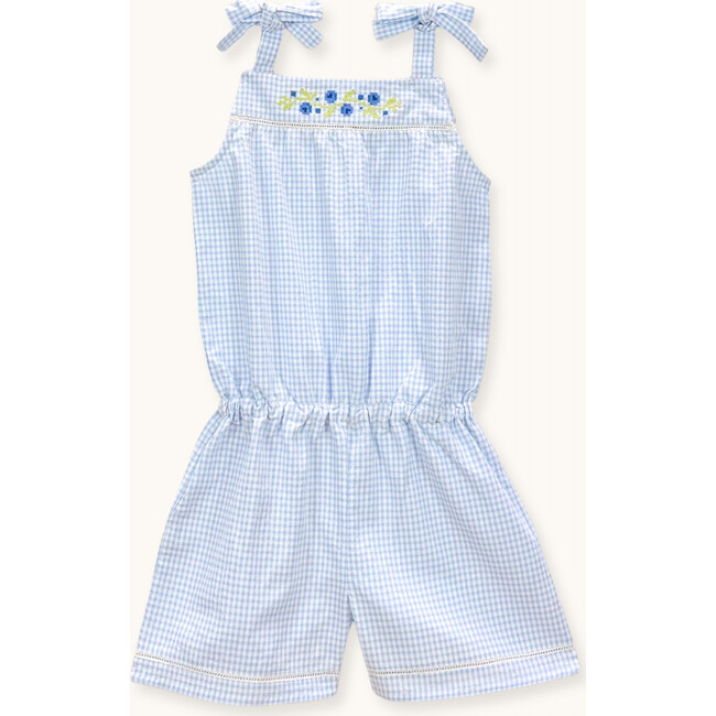 Jumpsuits Grace with cross-stitch embroidery blue gingham