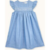 Dress Eden with cross-stitch embroidery in denim lignt - Dresses - 1 - thumbnail