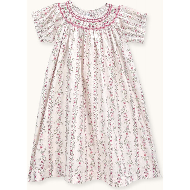 Dress Cherry hand-smocked roses farandole