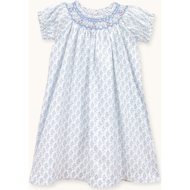 Dress Cherry Hand-smocked primrose blue