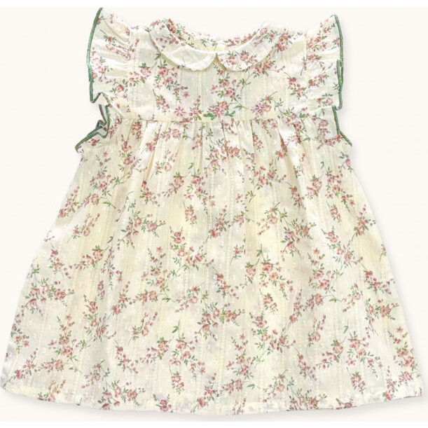 Baby Dress BIANCA hand-smocked plumetis Roses bouquet