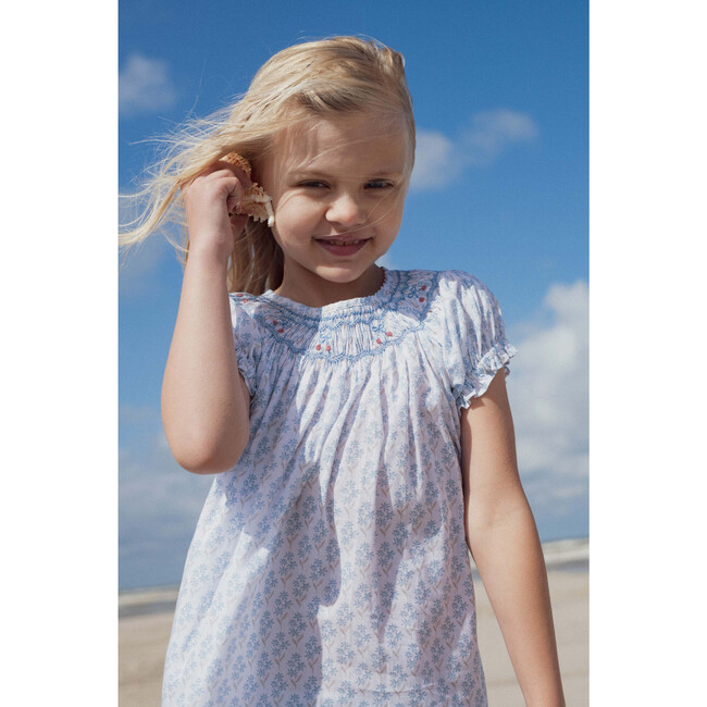 Dress Cherry Hand-smocked primrose blue - Dresses - 3