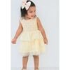 Lemon Floral Tank Tutu Dress & Bow Set, Yellow - Dresses - 3 - thumbnail