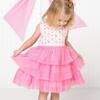 Peony Floral Tank Tutu Dress & Bow Set, Pink - Dresses - 5
