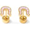 Horseshoe Studs, Lilac - Earrings - 1 - thumbnail