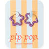 Enamel Flower Hoops, Purple - Earrings - 4 - thumbnail