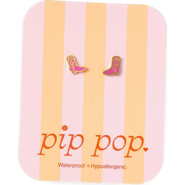 Cowboy Boot Studs, Pink - Earrings - 4