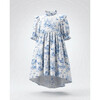 Short Sleeve Aoki Dress, Blue Toile - Dresses - 1 - thumbnail