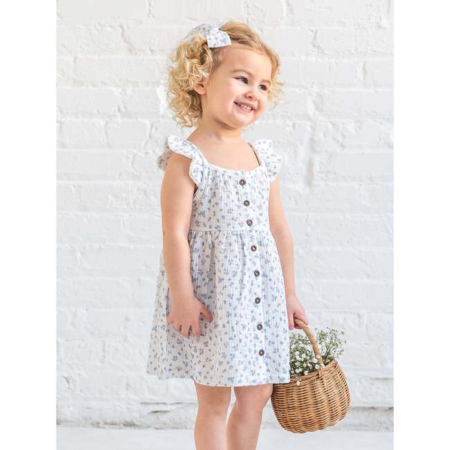 Maisy Muslin Ruffle Strap Dress, Rosebay Floral / Coconut + Sea - Dresses - 3