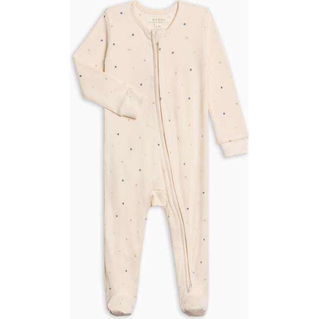 Kit Ribbed Zipper Sleeper, Mini Dot / Sea + Dune