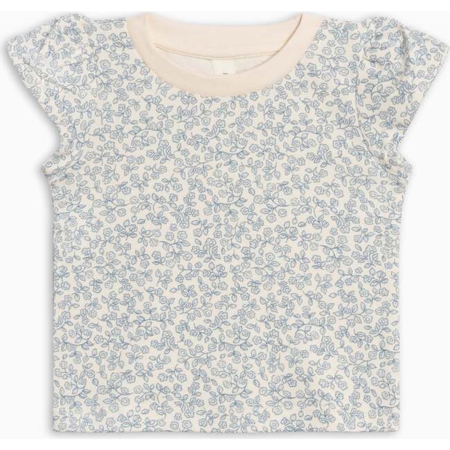 Pearl Petal Sleeve Tee, Narelle Floral / Ivory + Sea
