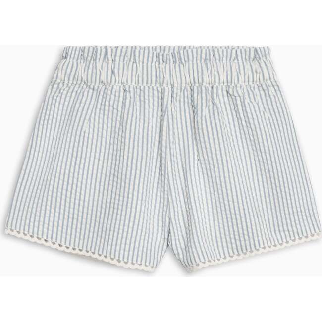 Patty Seersucker Scalloped Trim Short, Shore Stripe / Sea