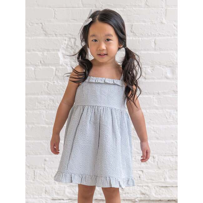 Juliette Seersucker Tank Dress, Shore Stripe / Sea