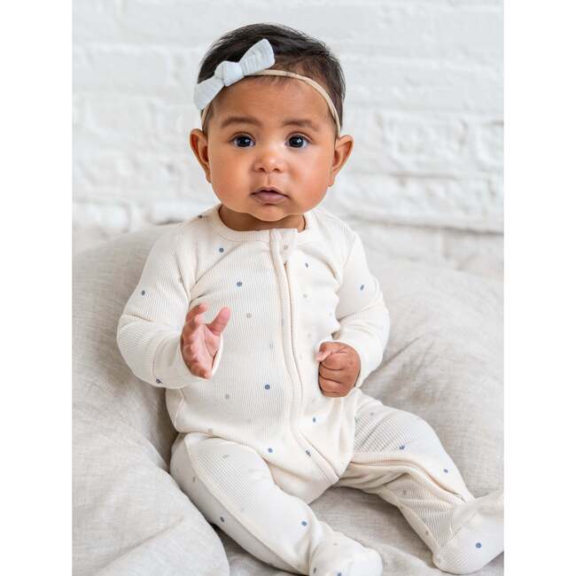 Kit Ribbed Zipper Sleeper, Mini Dot / Sea + Dune