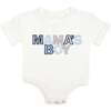 Mama's Boy Patchwork Short Sleeve Romper, White - Rompers - 1 - thumbnail