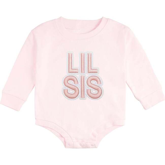 Lil Sis Embroidered Patch Long Sleeve Romper, Ballet