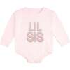 Lil Sis Embroidered Patch Long Sleeve Romper, Ballet - Rompers - 1 - thumbnail