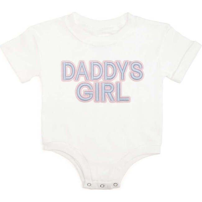 Daddy's Girl Patch Short Sleeve Romper, White