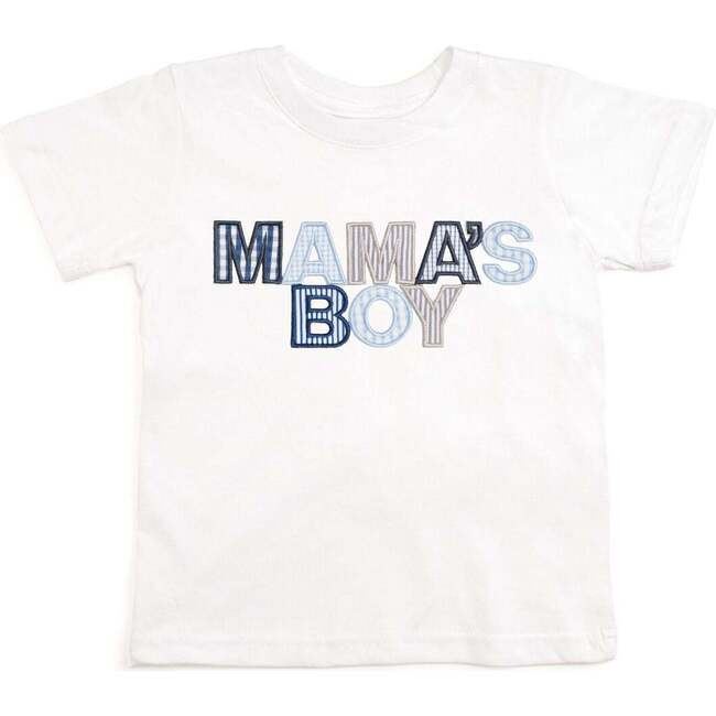 Mama's Boy Patchwork Short Sleeve T-Shirt, White