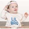 Lil Bro Embroidered Patch Long Sleeve Romper, Natural - Rompers - 2