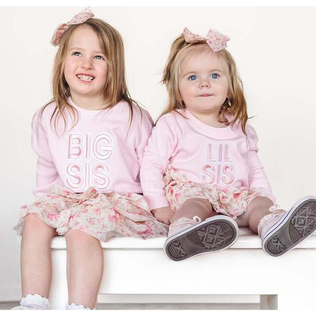 Lil Sis Embroidered Patch Long Sleeve Romper, Ballet - Rompers - 4