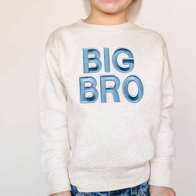 Big Bro Embroidered Patch Sweatshirt, Natural Heather - Sweatshirts - 3
