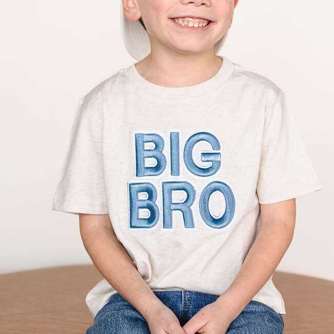 Big Bro Embroidered Patch Short Sleeve T-Shirt, Natural Heather - T-Shirts - 3