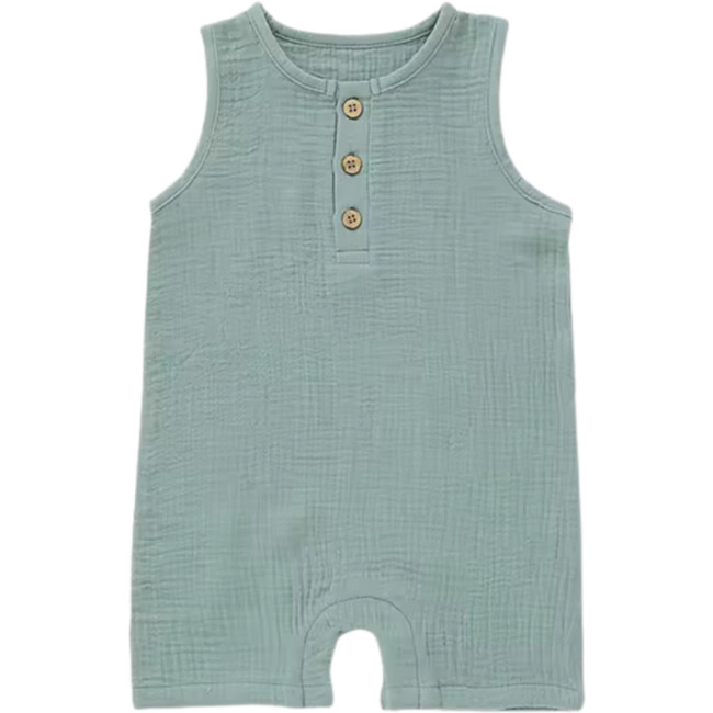 Organic Beach Bum Romper, Seafoam