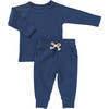 Organic Little Lounger Set, Deep Blue - Mixed Apparel Set - 1 - thumbnail