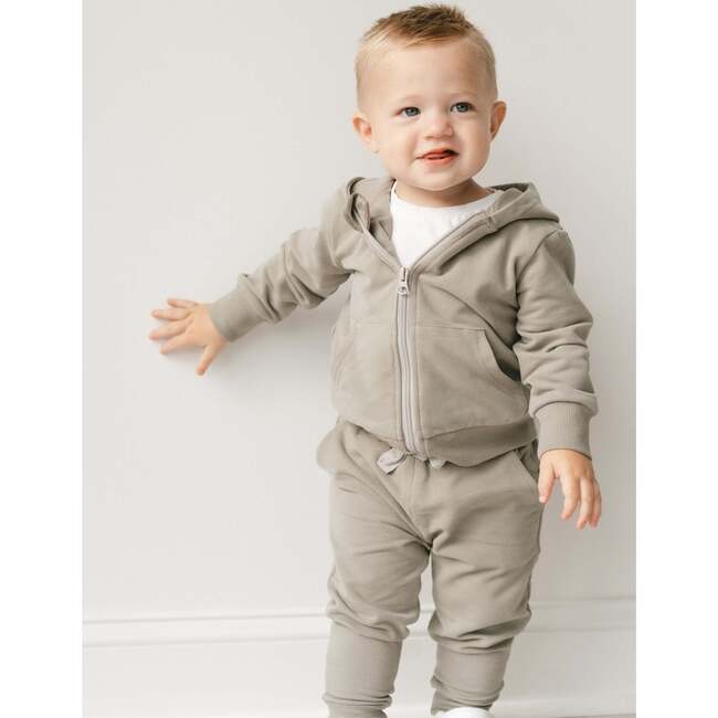 Organic Explorer Zip Hoodie & Sweatpants Set, Sage