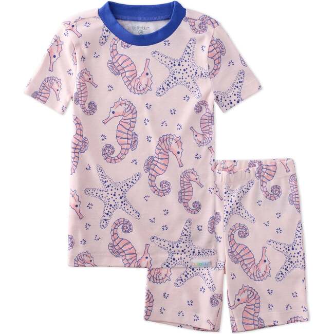 Shade 2 Piece PJ Short Sleeve Short Leg, horse-sea