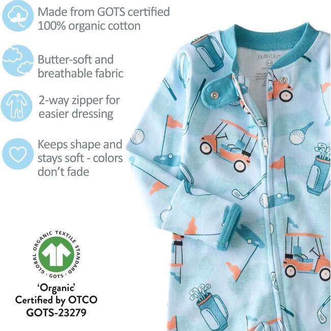 Shadow Footless Sleep and Play, Little Golfer Blue - Pajamas - 4
