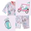 Shade 2 Piece PJ Short Sleeve Short Leg, Little Golfer Purple - Pajamas - 3