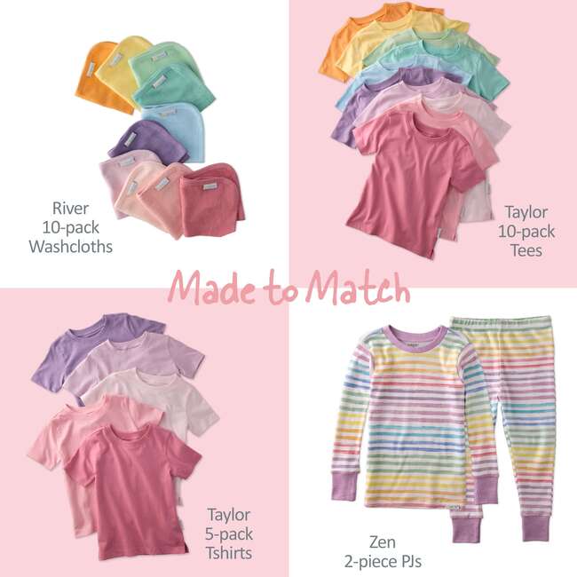 Taylor Short Sleeve T-shirt, 5 pack, pink