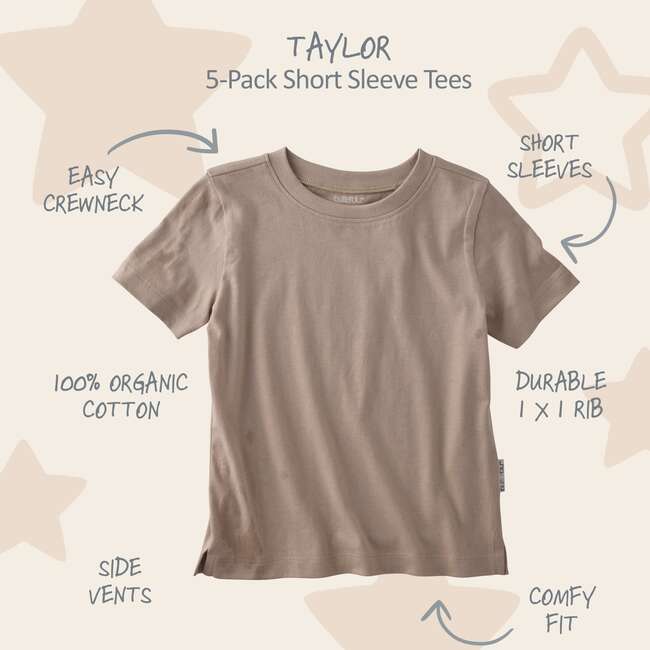 Taylor Short Sleeve T-shirt, 5 pack, blue