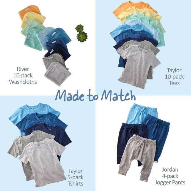 Taylor Short Sleeve T-shirt, 5 pack, blue