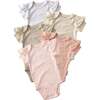 Rory Ruffle Shoulder Short Sleeve Bodysuit, 5 Pack, Pink Sunrise - Onesies - 1 - thumbnail