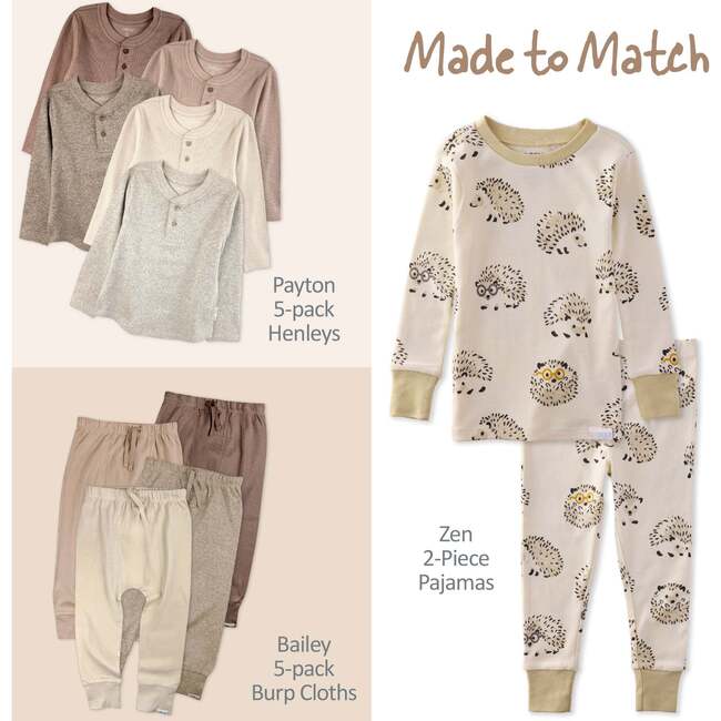 Payton Waffle Henley, 5 Pack, natural - T-Shirts - 3