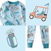 Shawn Snug Fit Footless Sleeper, Little Golfer Blue - Pajamas - 3