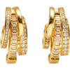 Triple Threat Huggie Hoop Earrings, Gold - Earrings - 1 - thumbnail