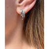 Triple Threat Huggie Hoop Earrings, Silver - Earrings - 4