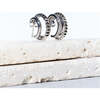 Triple Threat Huggie Hoop Earrings, Silver - Earrings - 5