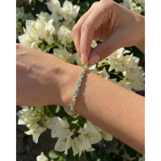 Vienna Opal Tennis Bracelet, Turquoise - Bracelets - 5