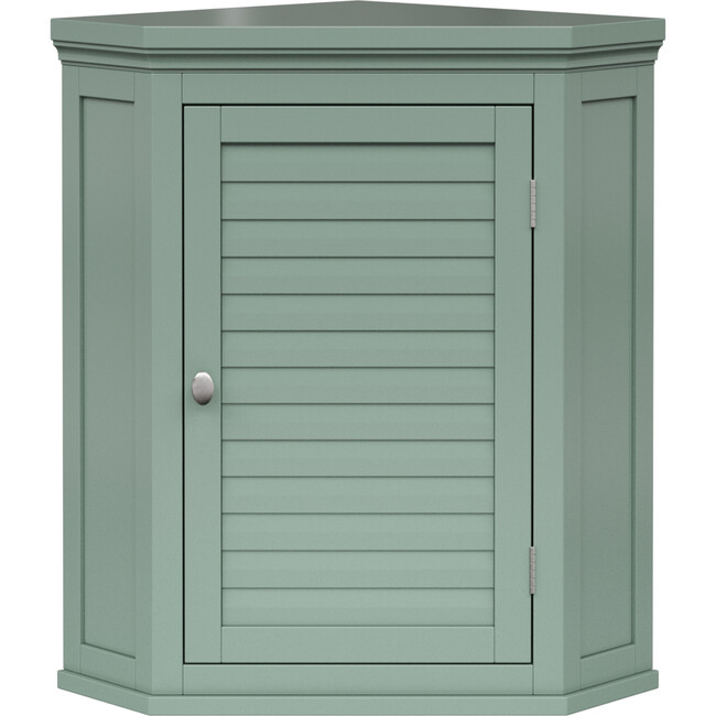 Teamson Home Glancy Corner Wall Cabinet, Sage Green - Bathroom - 1
