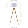 Romanza 61.81" Postmodern Tripod Floor Lamp with Drum Shade, Natural/White - Lighting - 3