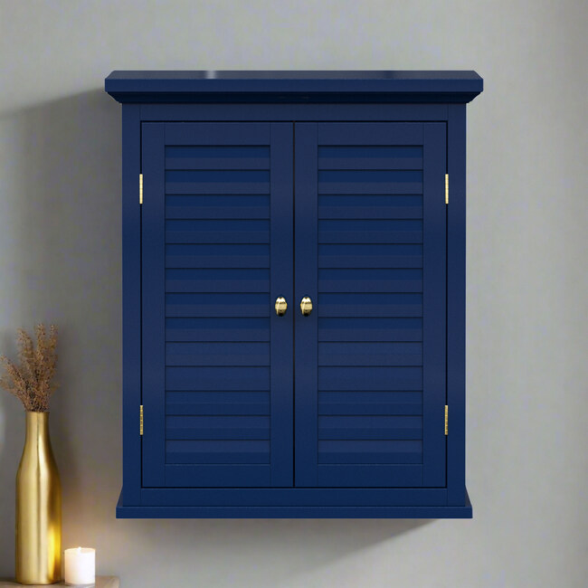 Teamson Home Glancy Removable Two-Door Wall Cabinet, Navy