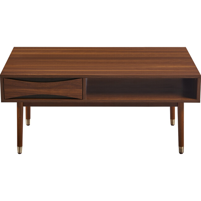 Dawson Modern Wooden Coffee Table with Storage, Walnut - Accent Tables - 6