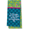 Uncomfortable Life Dish Towel, Blue Green, Green, Pink - Towels - 1 - thumbnail